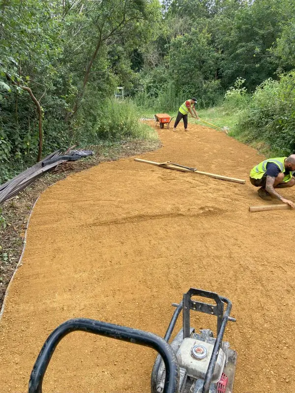 Path construction and surfacing work in progress - Monkey Business Design